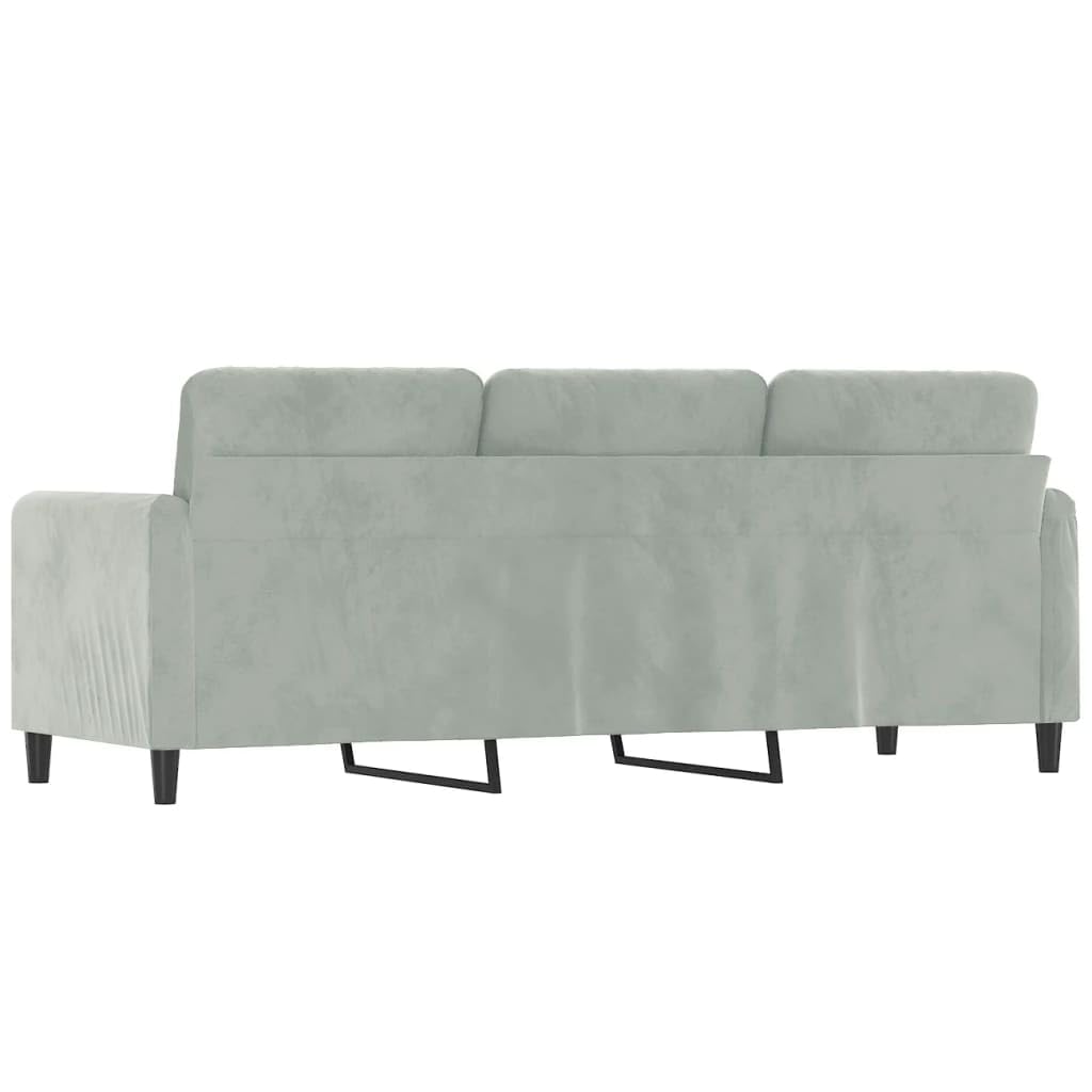 Light Gray Velvet 3-Seater Sofa N86689