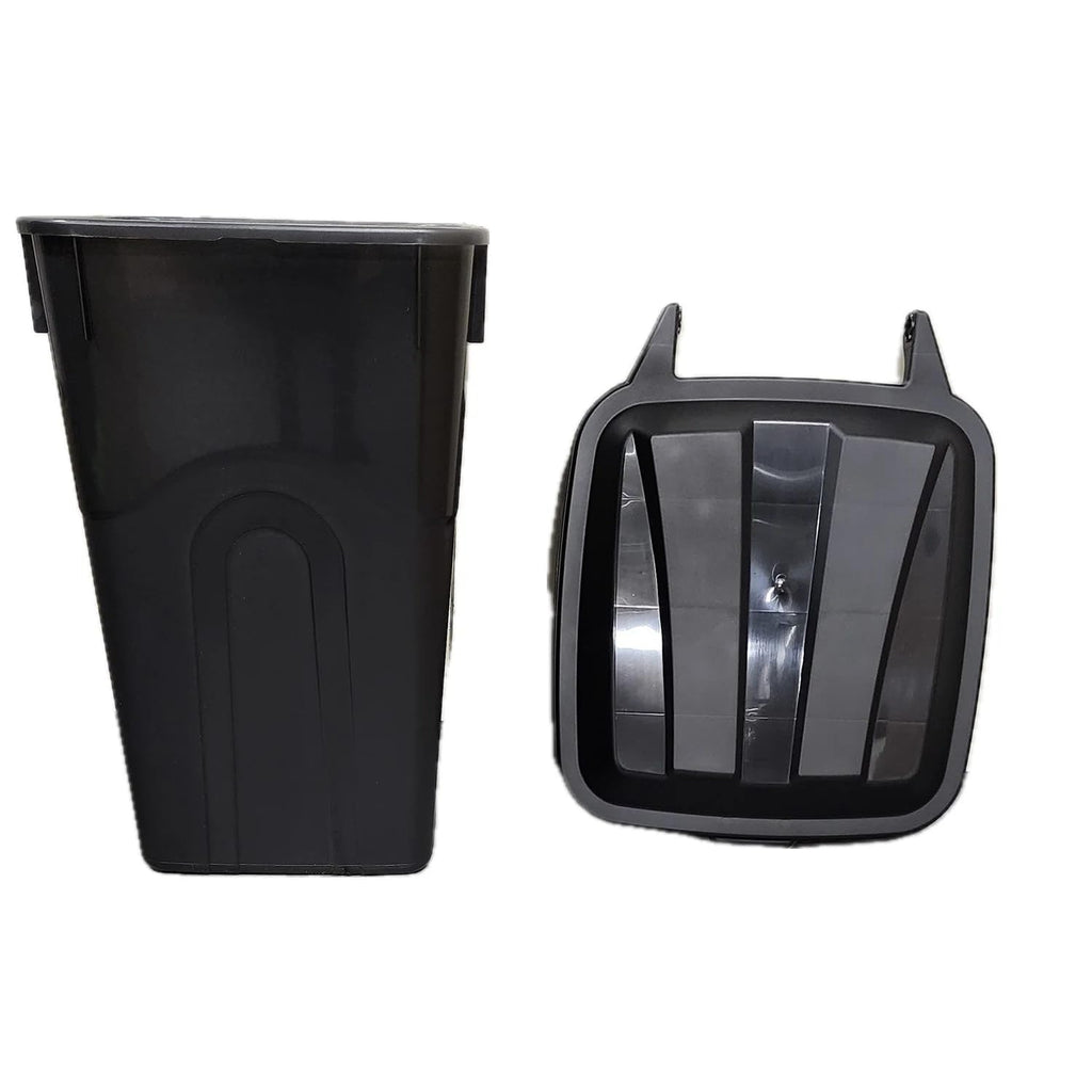 45 Gallon Black Wheeled Trash Can with Attached Lid B676239