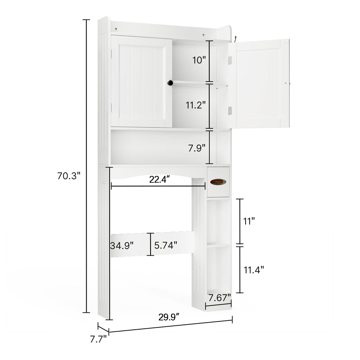 White Over The Toilet Storage Cabinet R8730