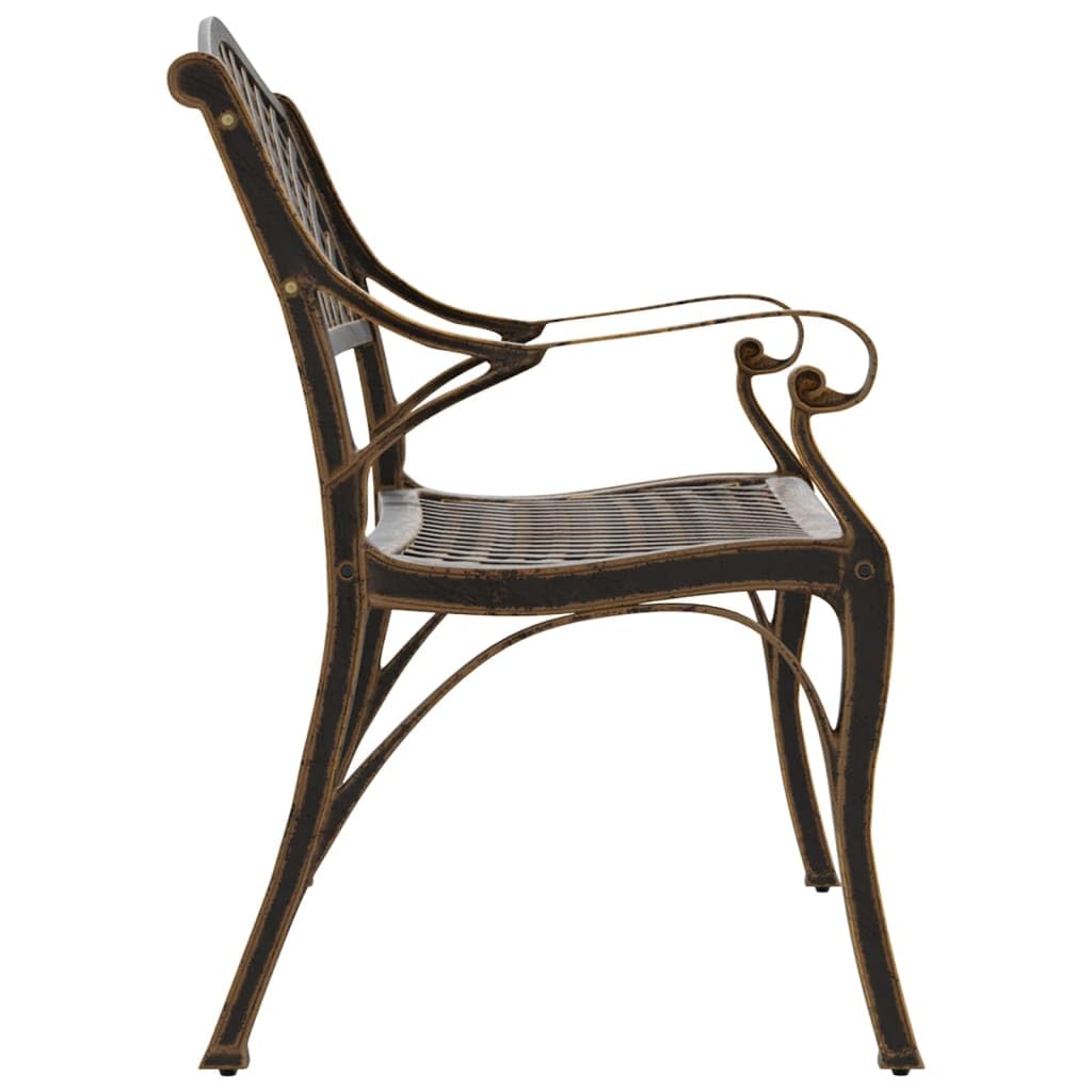 Bronze Cast Iron Garden Bench with Floral Design R590142