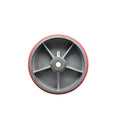 Red Poly on Cast Iron Wheel with Roller Bearing D6810