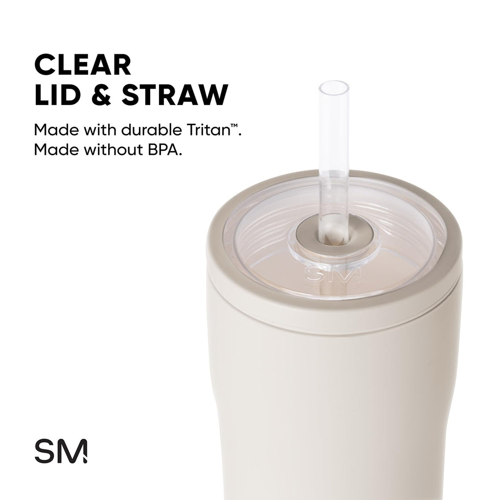 Glass Iced Coffee Cup with Straw Lid 20oz Beige Q170