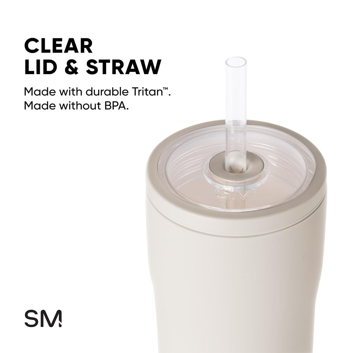 Glass Iced Coffee Cup with Straw Lid 20oz Beige Q170