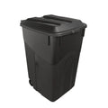 45 Gallon Black Wheeled Trash Can with Attached Lid B676239