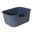Open Top Cat Litter Tray with High Sides, Gray X189508