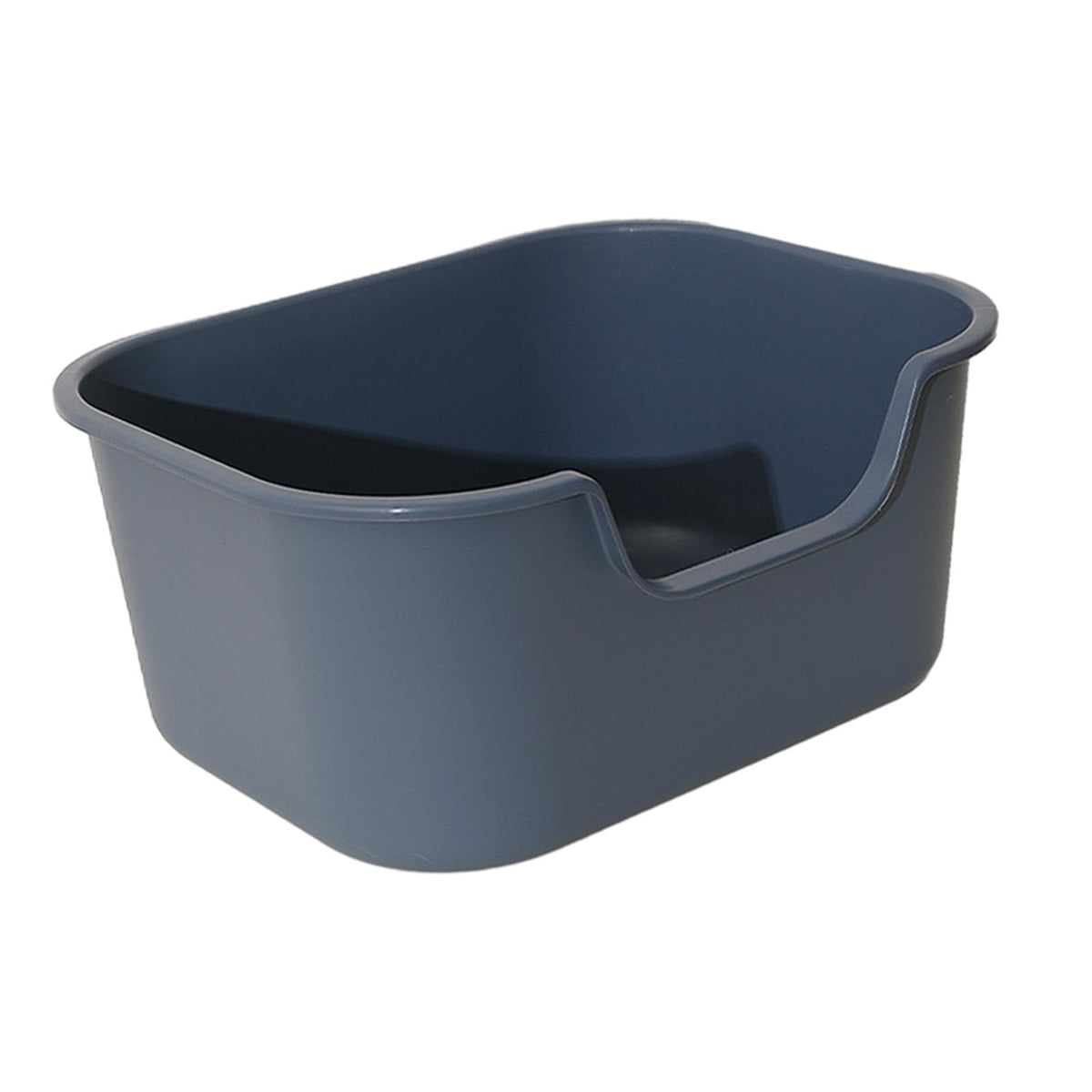 Open Top Cat Litter Tray with High Sides, Gray X189508