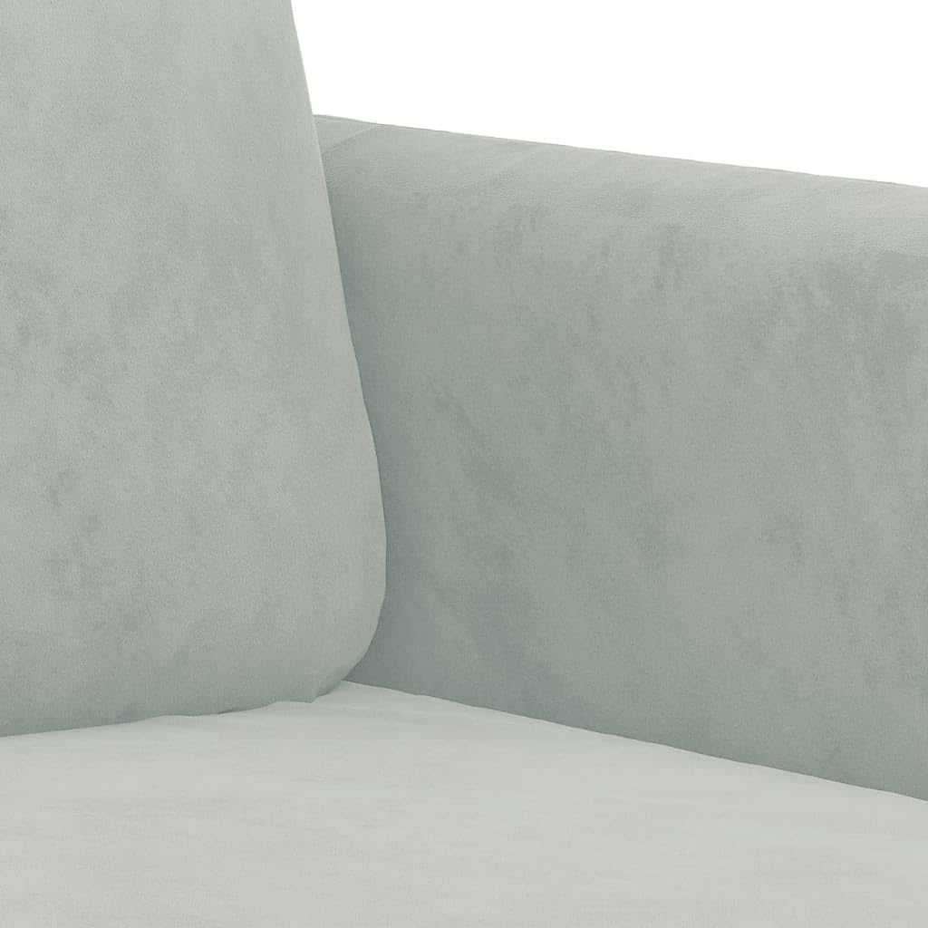 Light Gray Velvet 3-Seater Sofa N86689