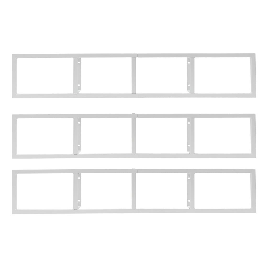 34 Inch Wall Mount Media Storage Rack, 3 pcs CD DVD Organizer Metal Shelf, White L278