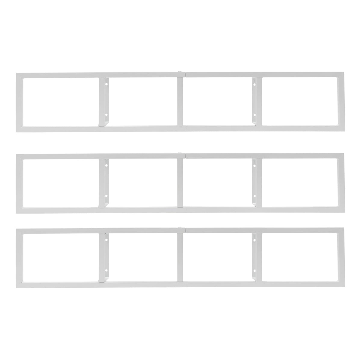 34 Inch Wall Mount Media Storage Rack, 3 pcs CD DVD Organizer Metal Shelf, White L278