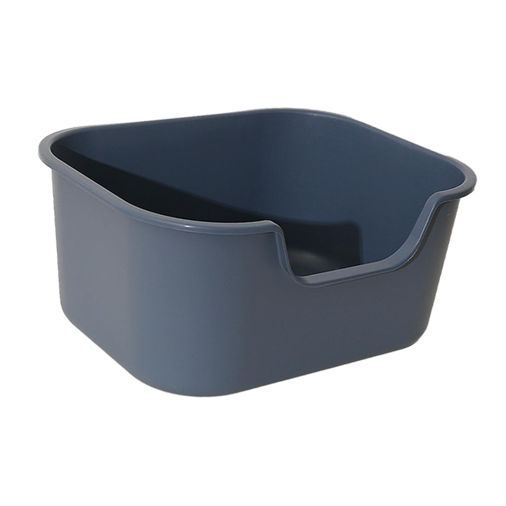 Open Top Cat Litter Tray with High Sides, Gray X189508