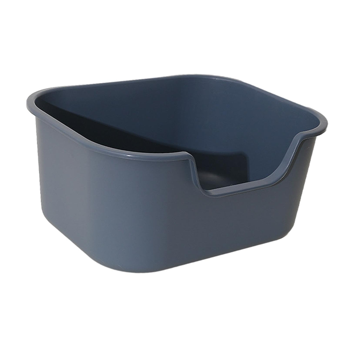 Open Top Cat Litter Tray with High Sides, Gray X189508