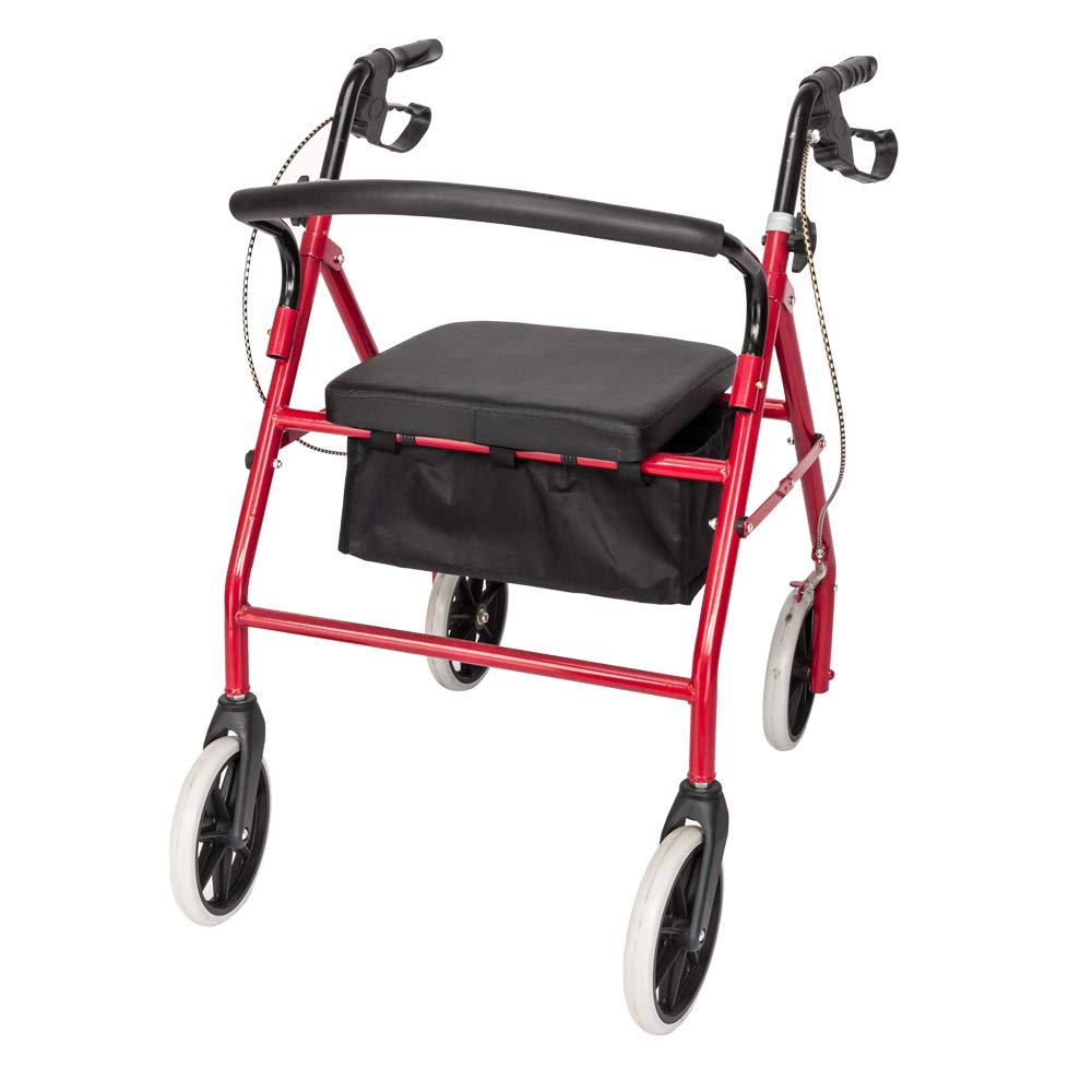 Height Adjustable Rolling Walker with Wheels and Seat H575