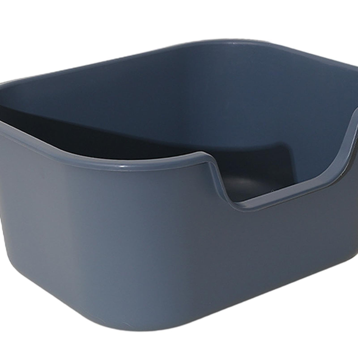 Open Top Cat Litter Tray with High Sides, Gray X189508