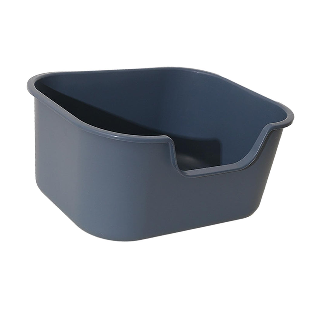 Open Top Cat Litter Tray with High Sides, Gray X189508