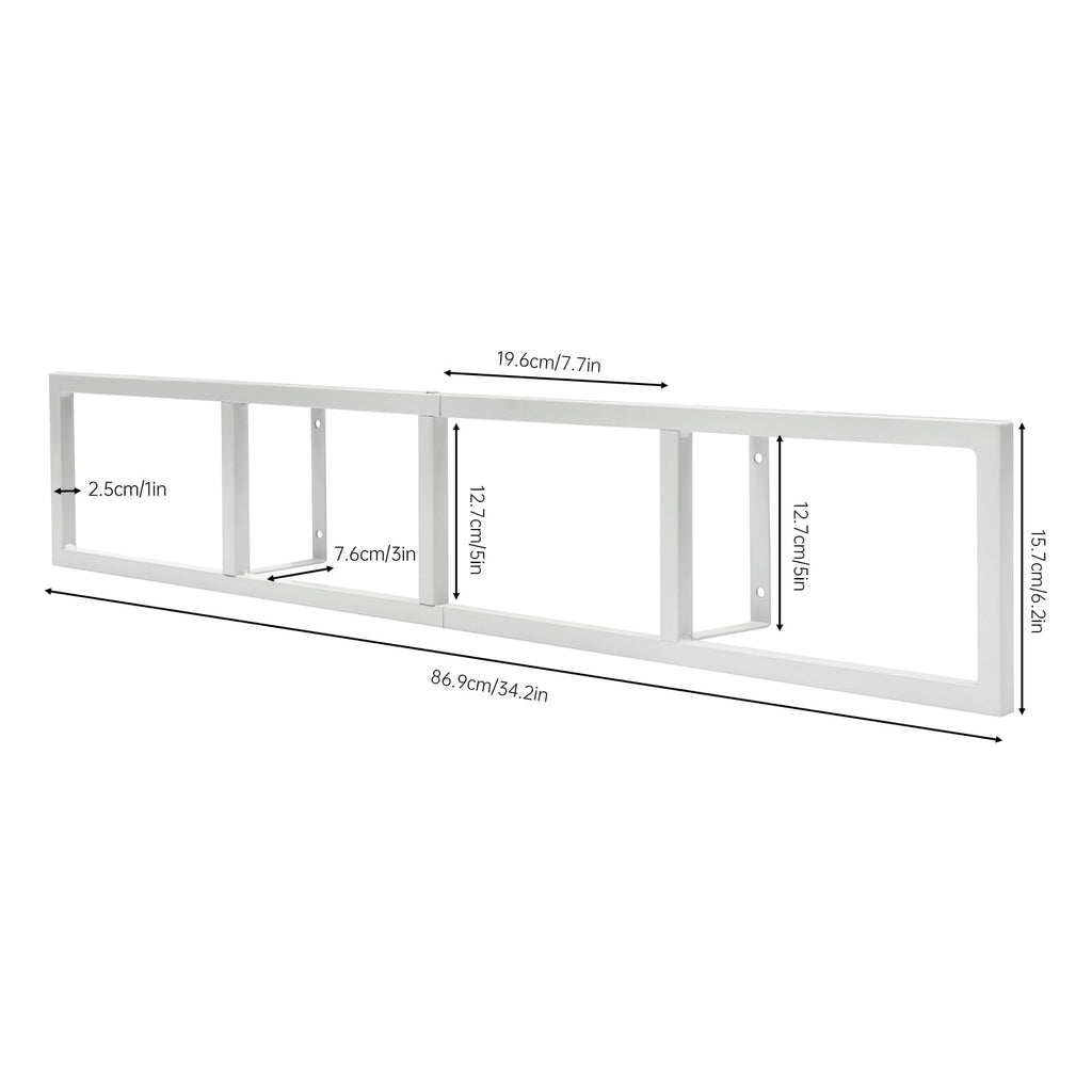 34 Inch Wall Mount Media Storage Rack, 3 pcs CD DVD Organizer Metal Shelf, White L278