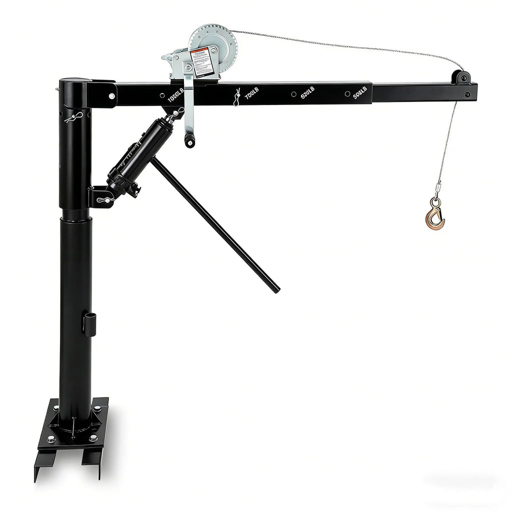 1000 LBS Hydraulic Pickup Truck Crane with Manual Winch F699994