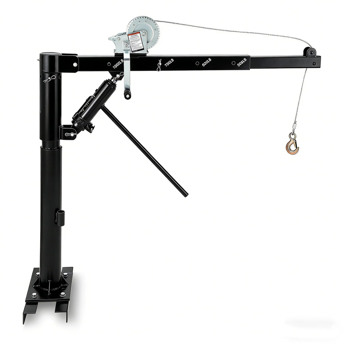 1000 LBS Hydraulic Pickup Truck Crane with Manual Winch F699994
