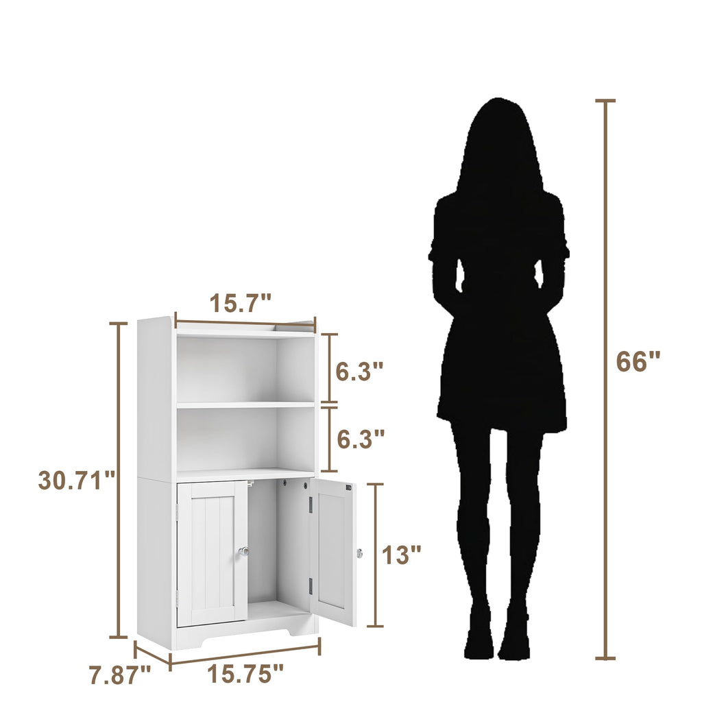 Small Bathroom Storage Cabinet with 2 Door and Shelves I15898
