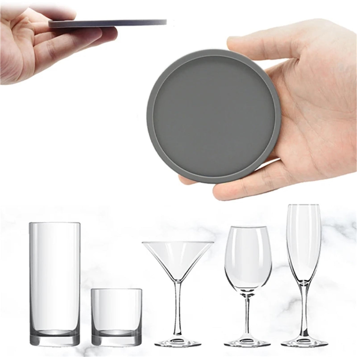 32 Pc Black Silicone Coasters M7201