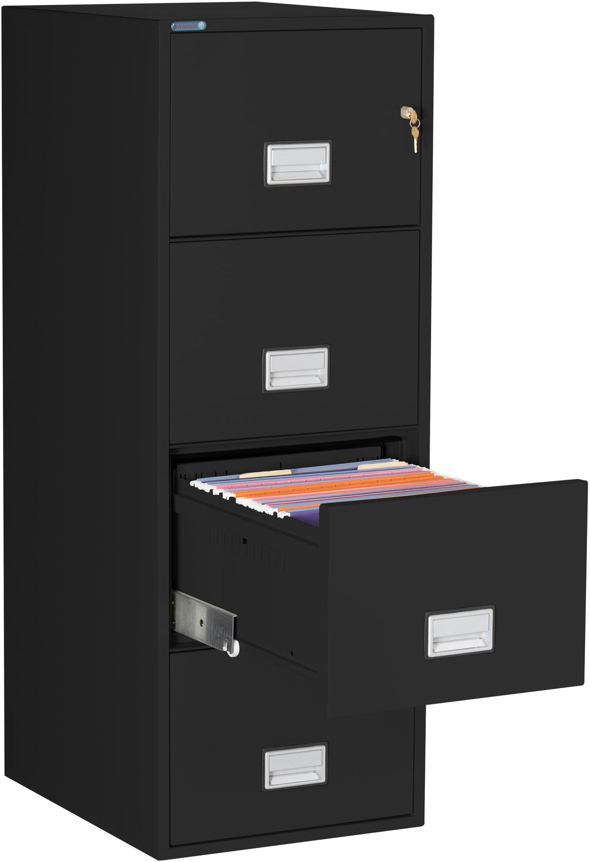 Black 4-Drawer Legal Fireproof File Cabinet G907
