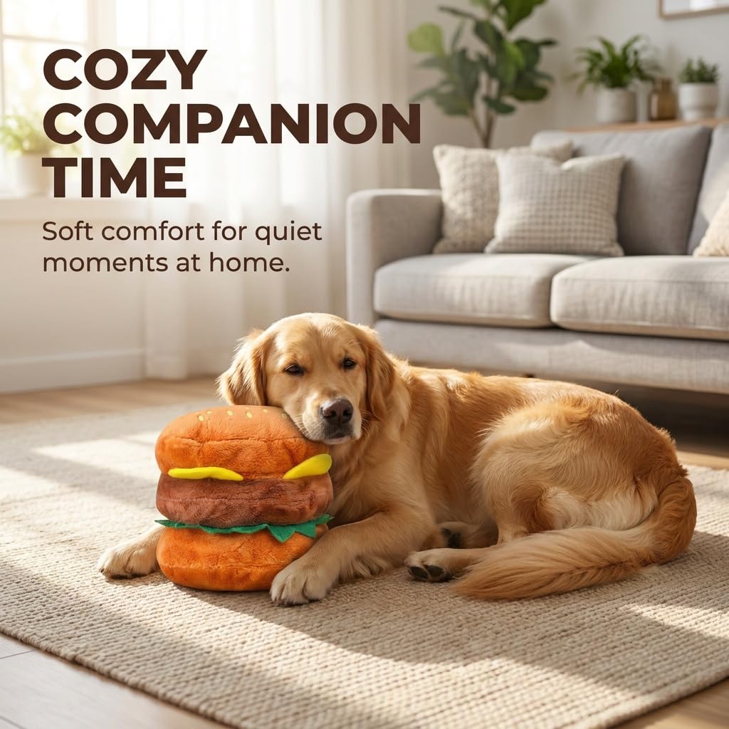Hamburger Shape Dog Squeaky Toy A742