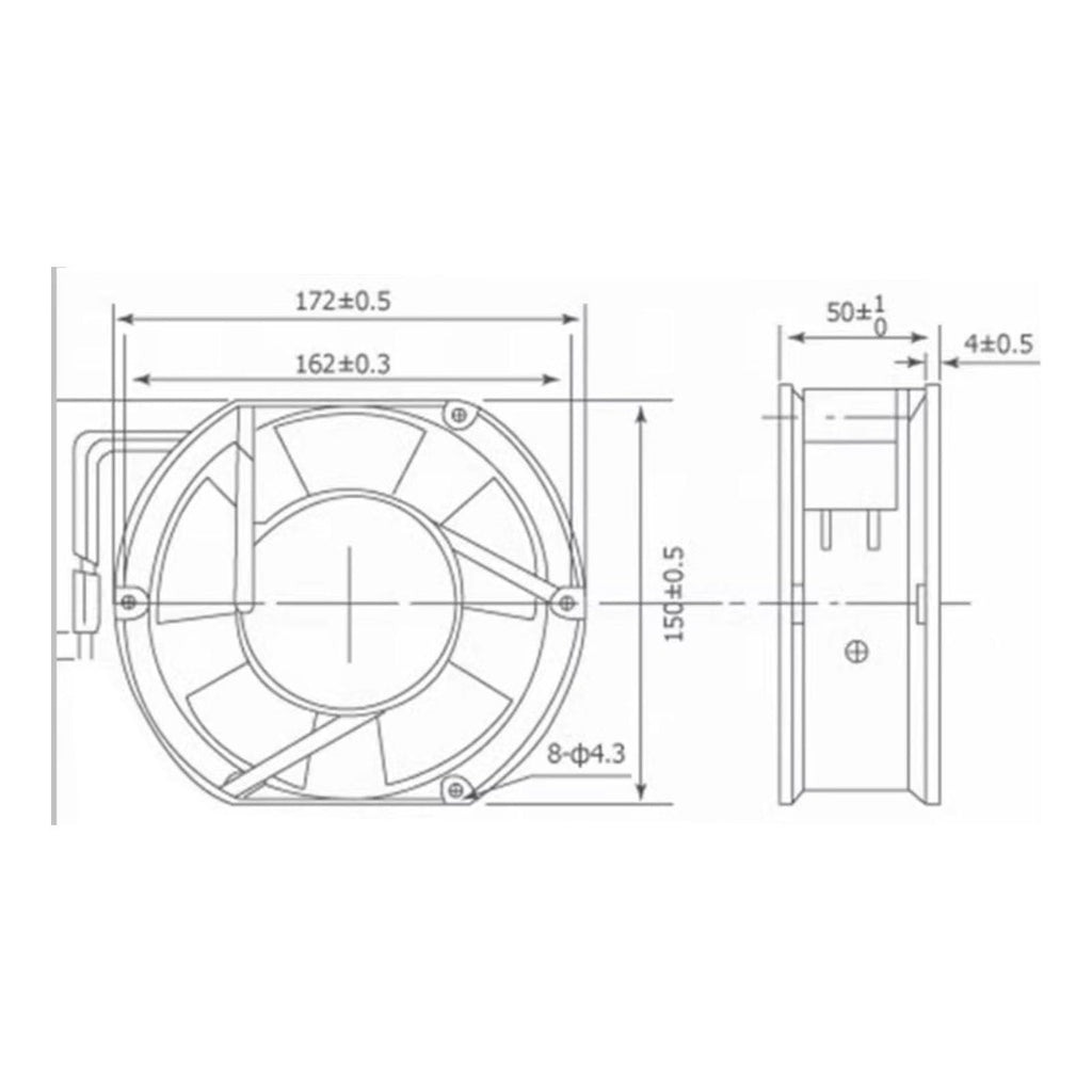 172mm Case Cooling Fan 3PIN 3WIRE 24V R7544
