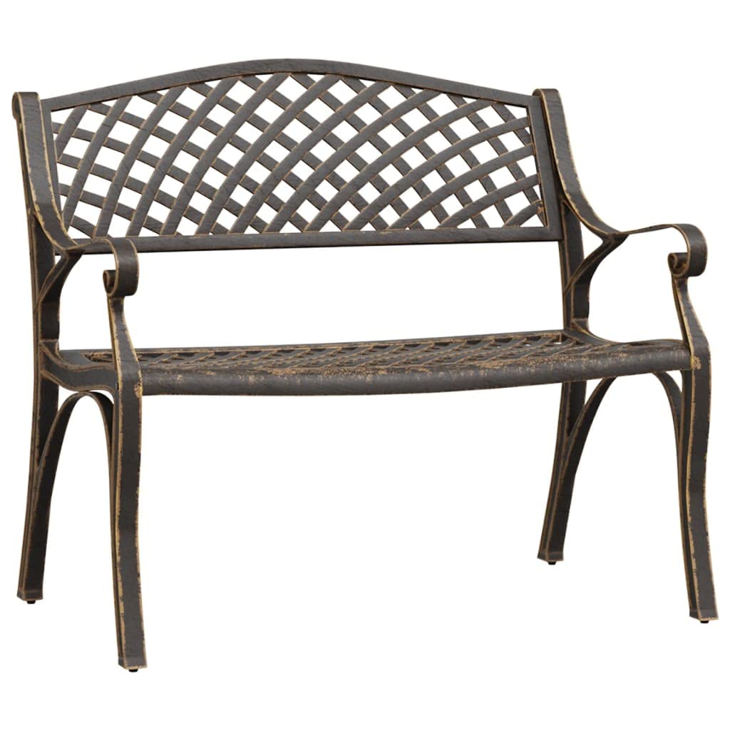 Bronze Cast Iron Garden Bench with Floral Design R590142