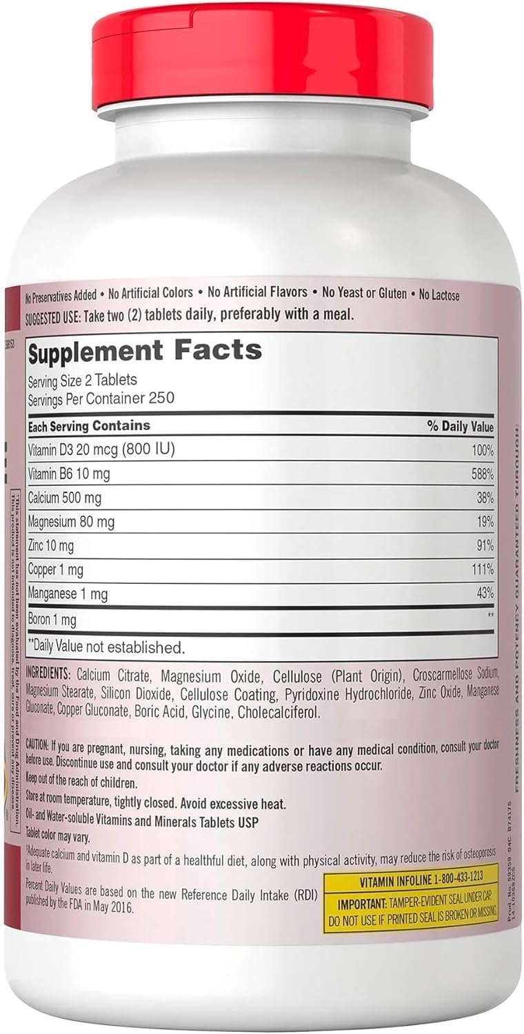 Calcium Citrate 500mg with Magnesium, Zinc and Vitamin D3 500 Tablets I3081
