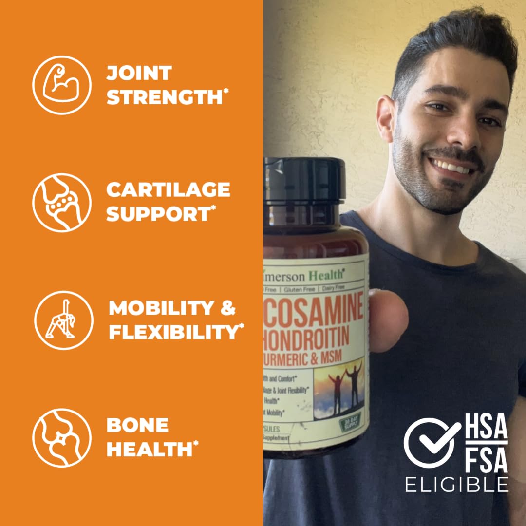Glucosamine Chondroitin MSM with Turmeric Boswellia & Liver Supplement with Milk Thistle Extract R189650