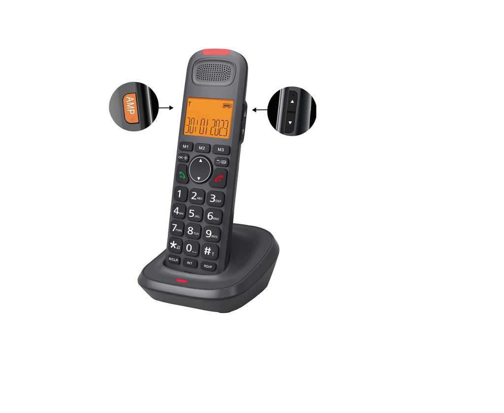 Black Cordless Phone System with Answering Machine F1350