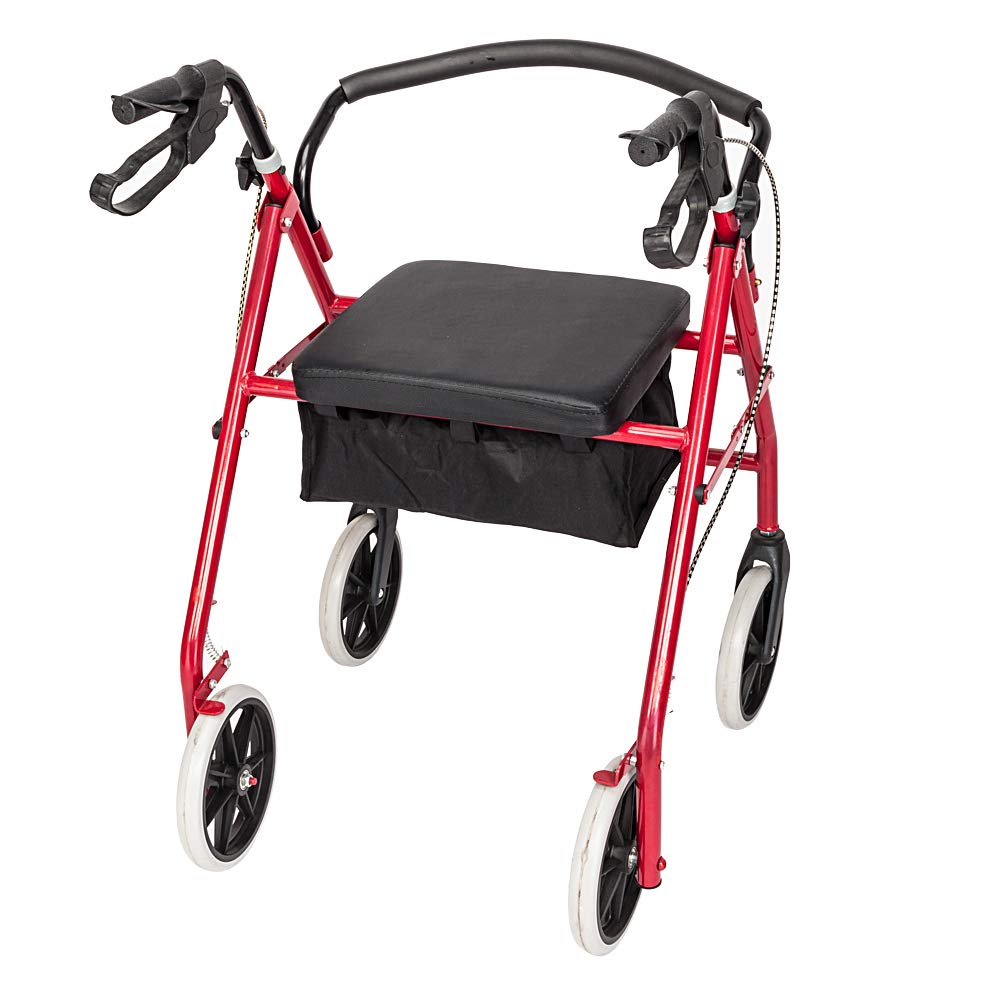 Height Adjustable Rolling Walker with Wheels and Seat H575
