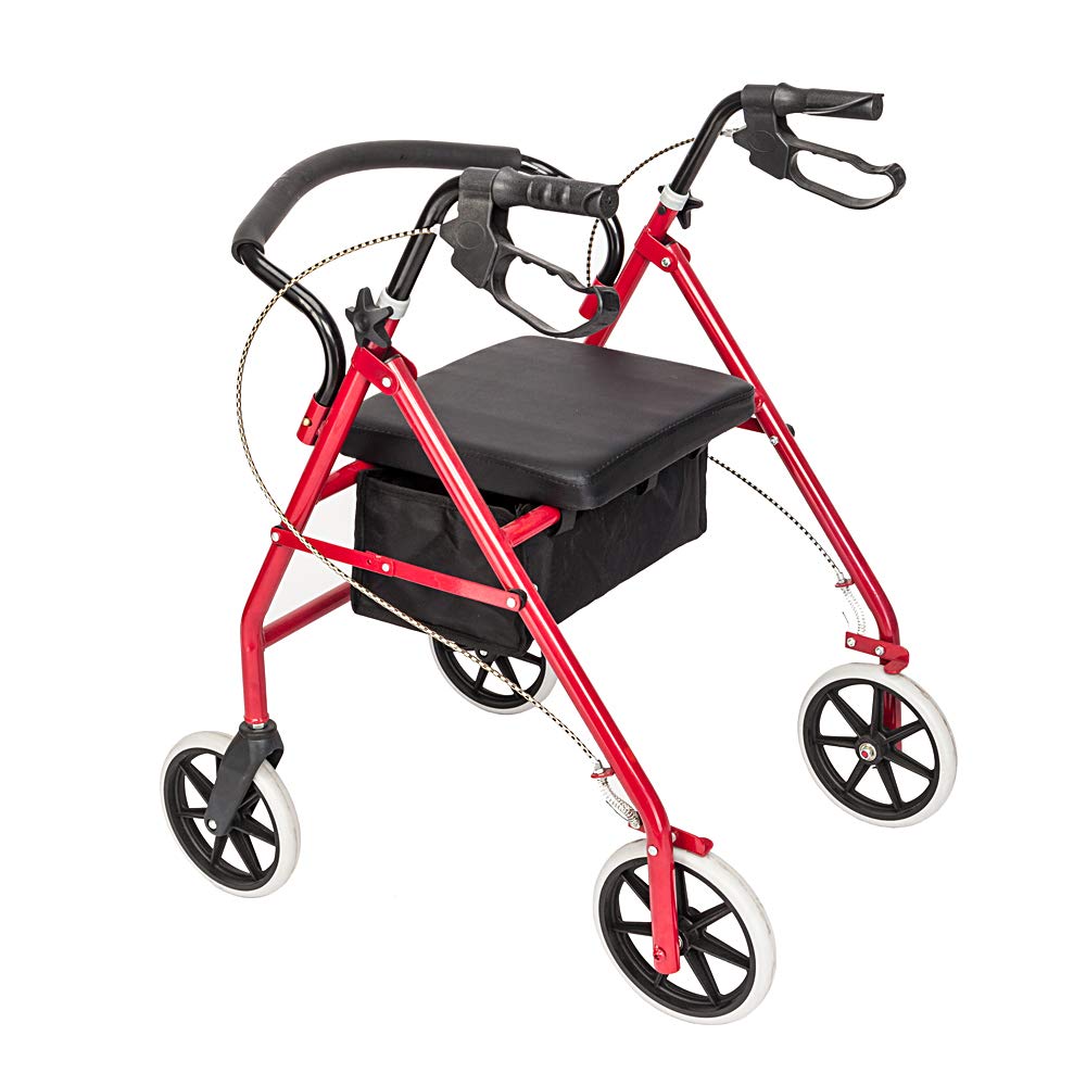 Height Adjustable Rolling Walker with Wheels and Seat H575