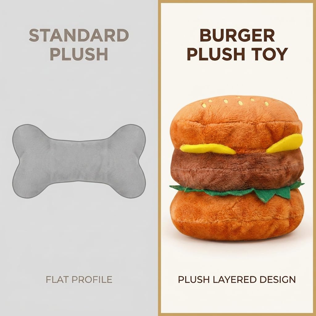Hamburger Shape Dog Squeaky Toy A742