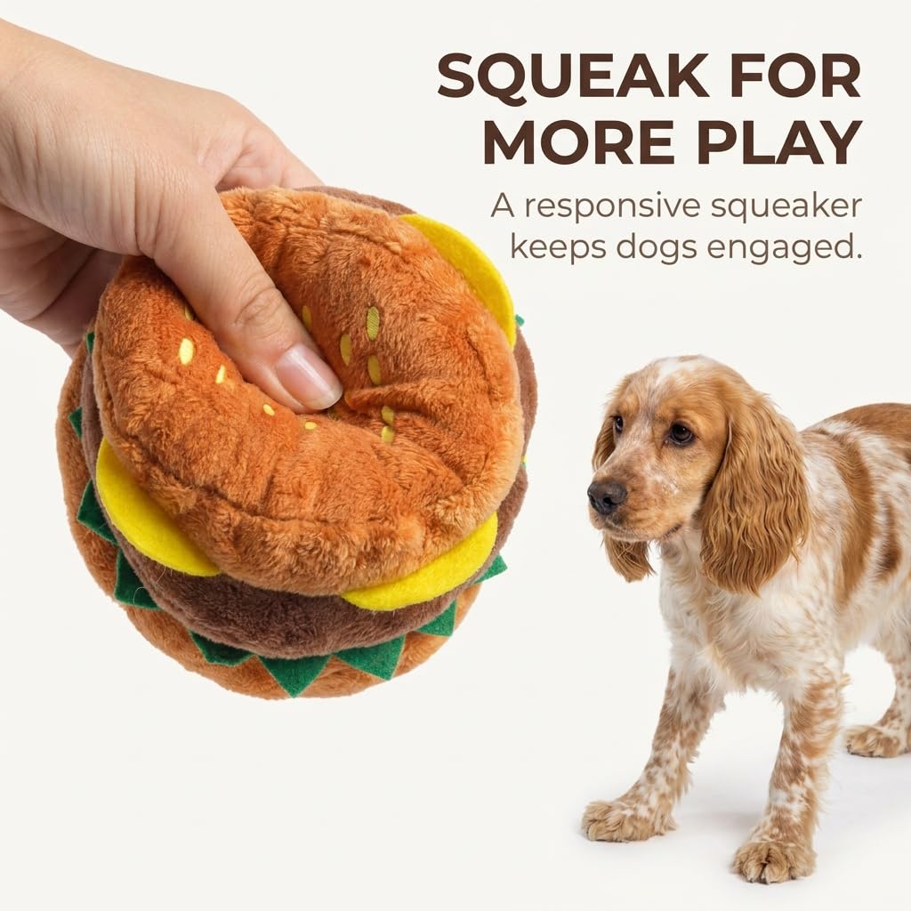 Hamburger Shape Dog Squeaky Toy A742