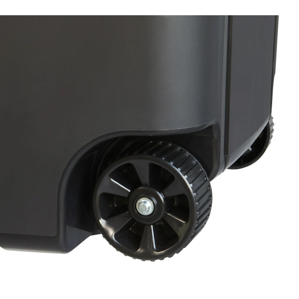 45 Gallon Black Wheeled Trash Can with Attached Lid B676239