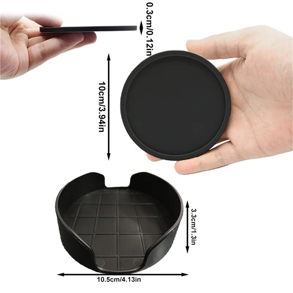 32 Pc Black Silicone Coasters M7201