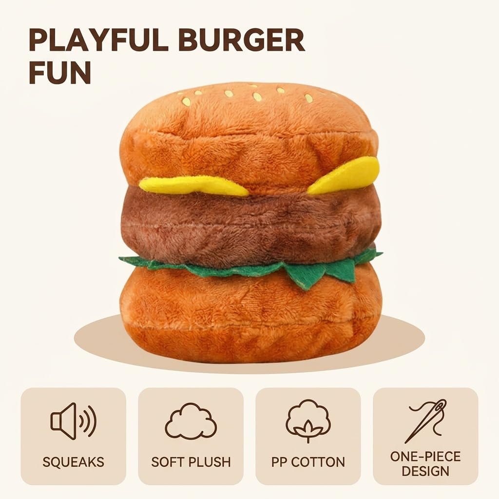Hamburger Shape Dog Squeaky Toy A742