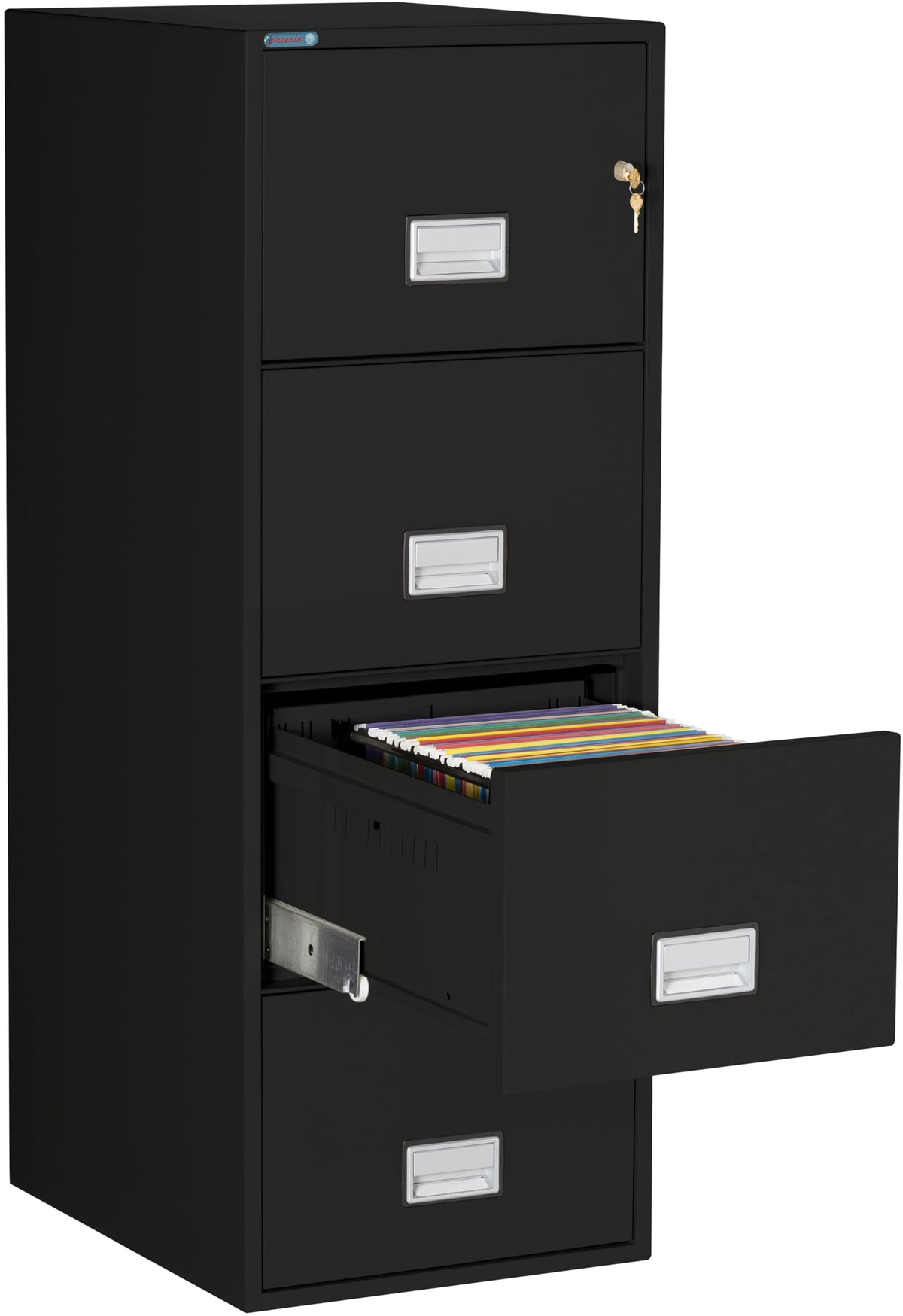 Black 4-Drawer Legal Fireproof File Cabinet G907