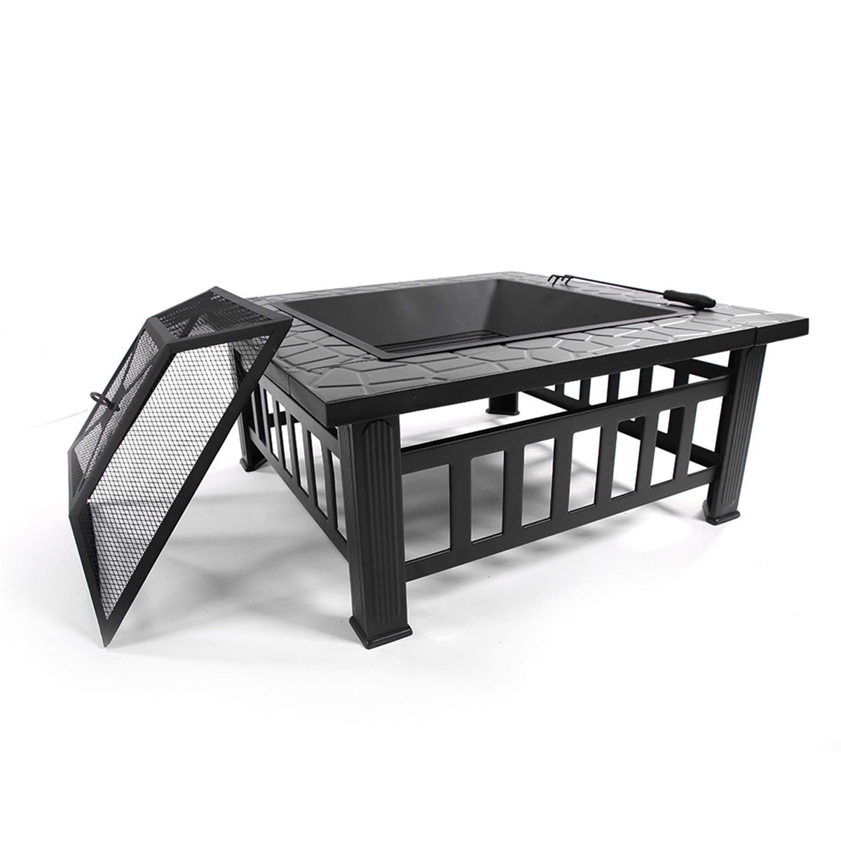 32 inch Black Wood Burning Steel Fire Pit P16015