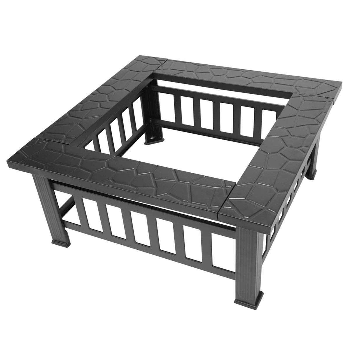 32 inch Black Wood Burning Steel Fire Pit P16015