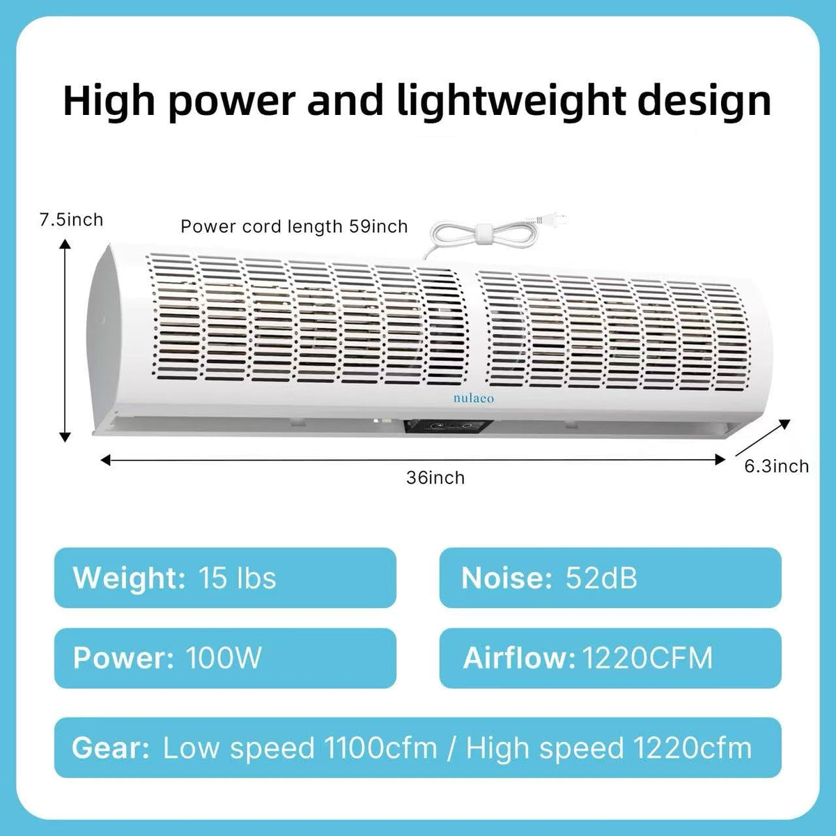 36'' 2-Speed Wall-Mounted Air Curtain H437