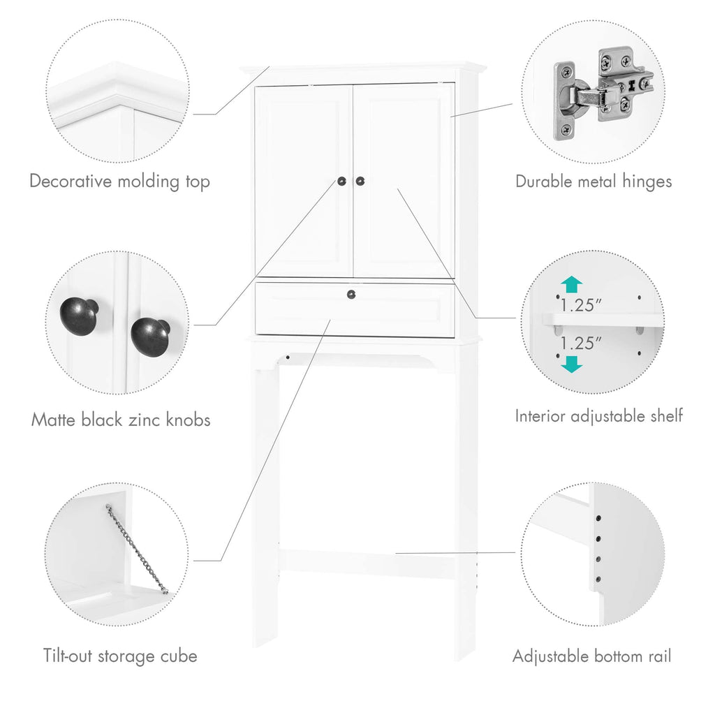 White Over the Toilet Storage Cabinet B267