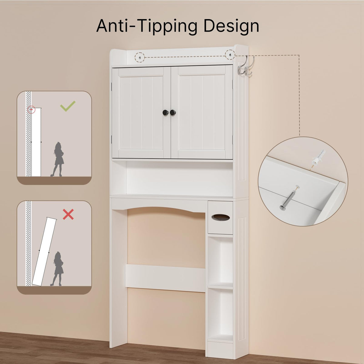 White Over The Toilet Storage Cabinet R8730
