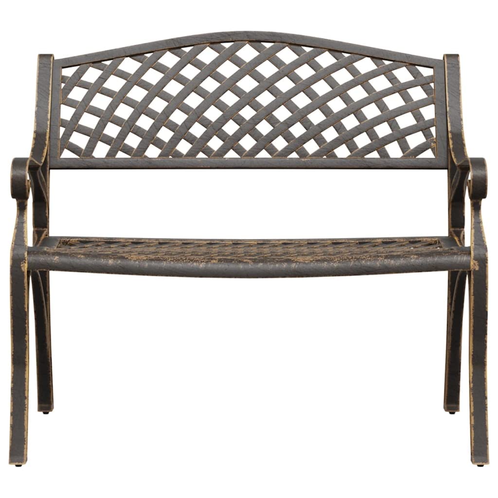 Bronze Cast Iron Garden Bench with Floral Design R590142