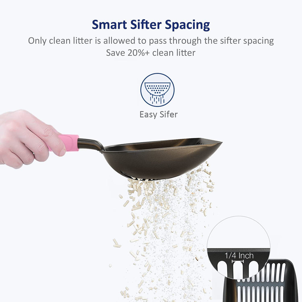 Non-Stick Aluminum Alloy Cat Litter Scoop with Long Handle O108121