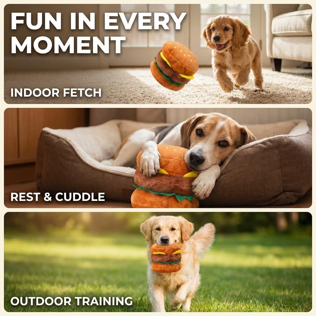 Hamburger Shape Dog Squeaky Toy A742