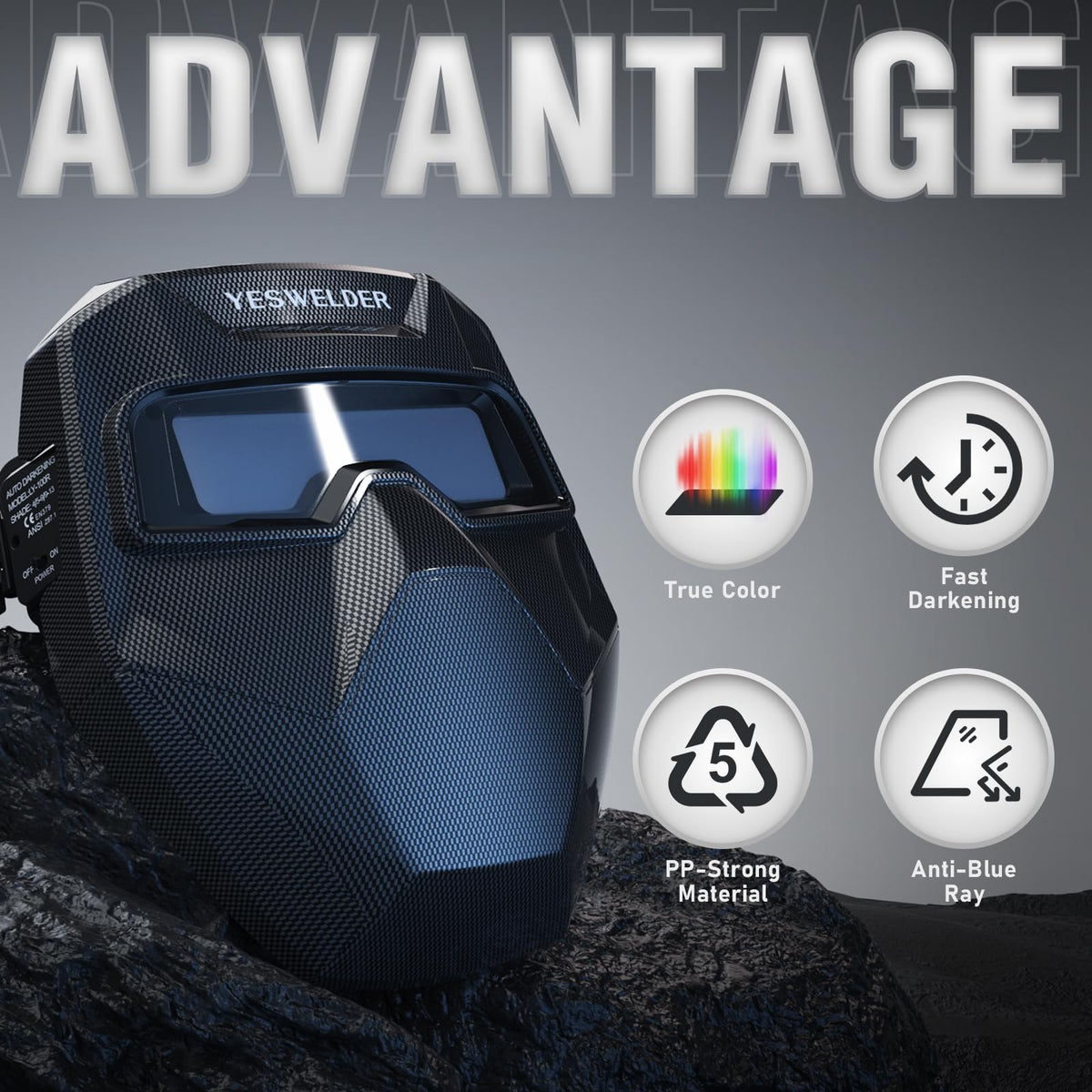 Auto-Darkening Welding Goggles with Mask V66881