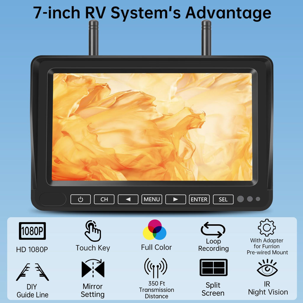 Wireless Backup Camera with 7" 1080P Monitor L40316