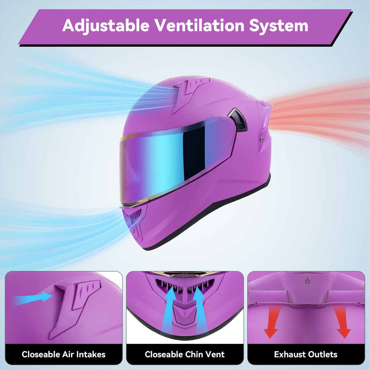 DOT Approved Full Face Motorcycle Helmets Y72972