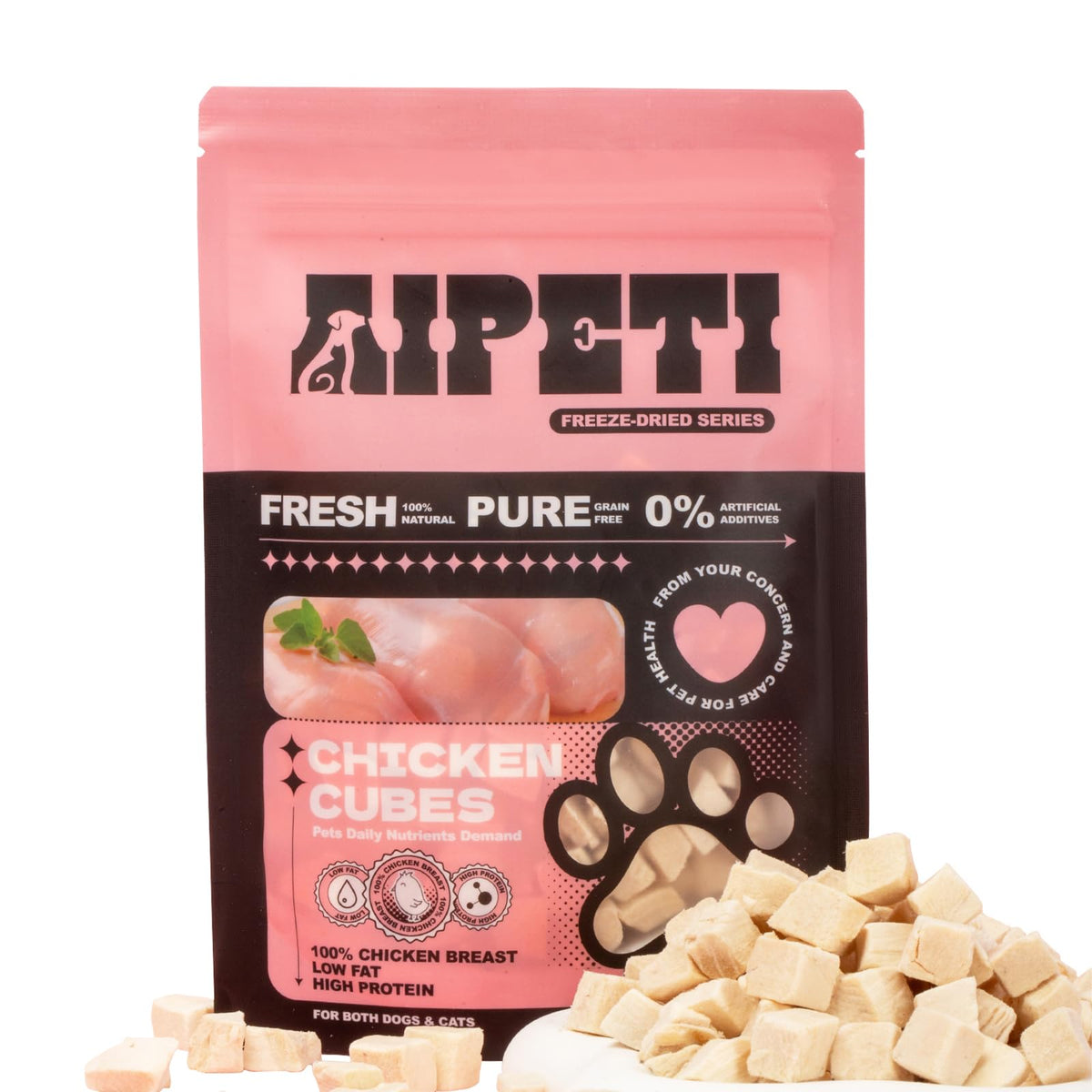 Freeze Dried Chicken Breast Cat & Dog Treats 2.82oz Single Ingredient Grain-Free H184